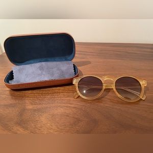 Komono Round Frame Yellow Acetate Sunglasses.